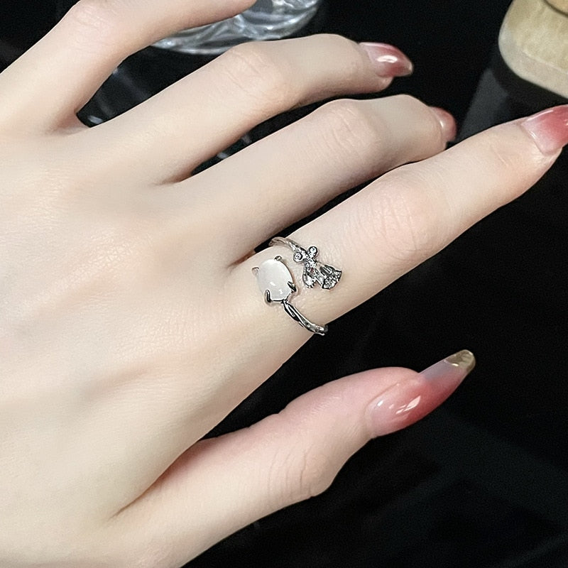 SPECIFICATIONSstyle 2: Angel, Demon Couple Ring,irregular rings,Zircon Open Ring,Rings with stones,ring with white opal,sweet flower,matching ring,tinfoil texture ri